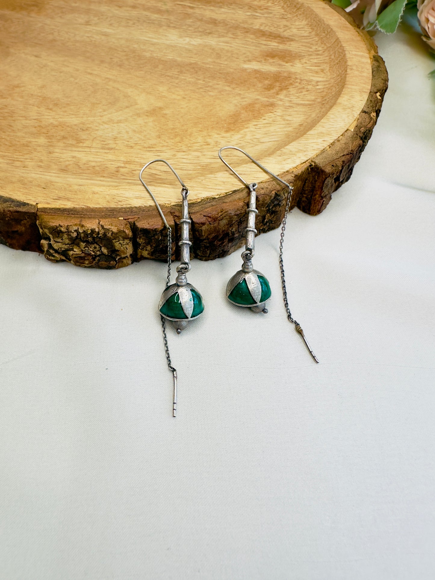 Sui Dhaga Silver Replica Earrings