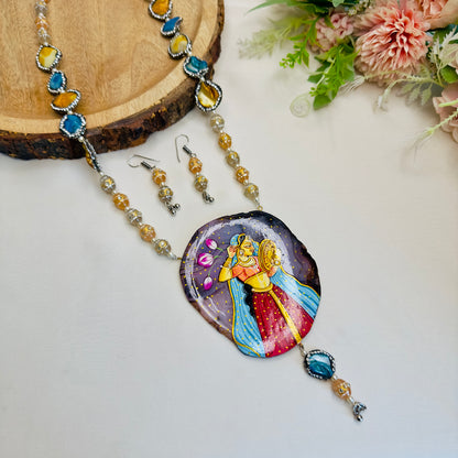 Tanjore Painting Pendant Necklace Set