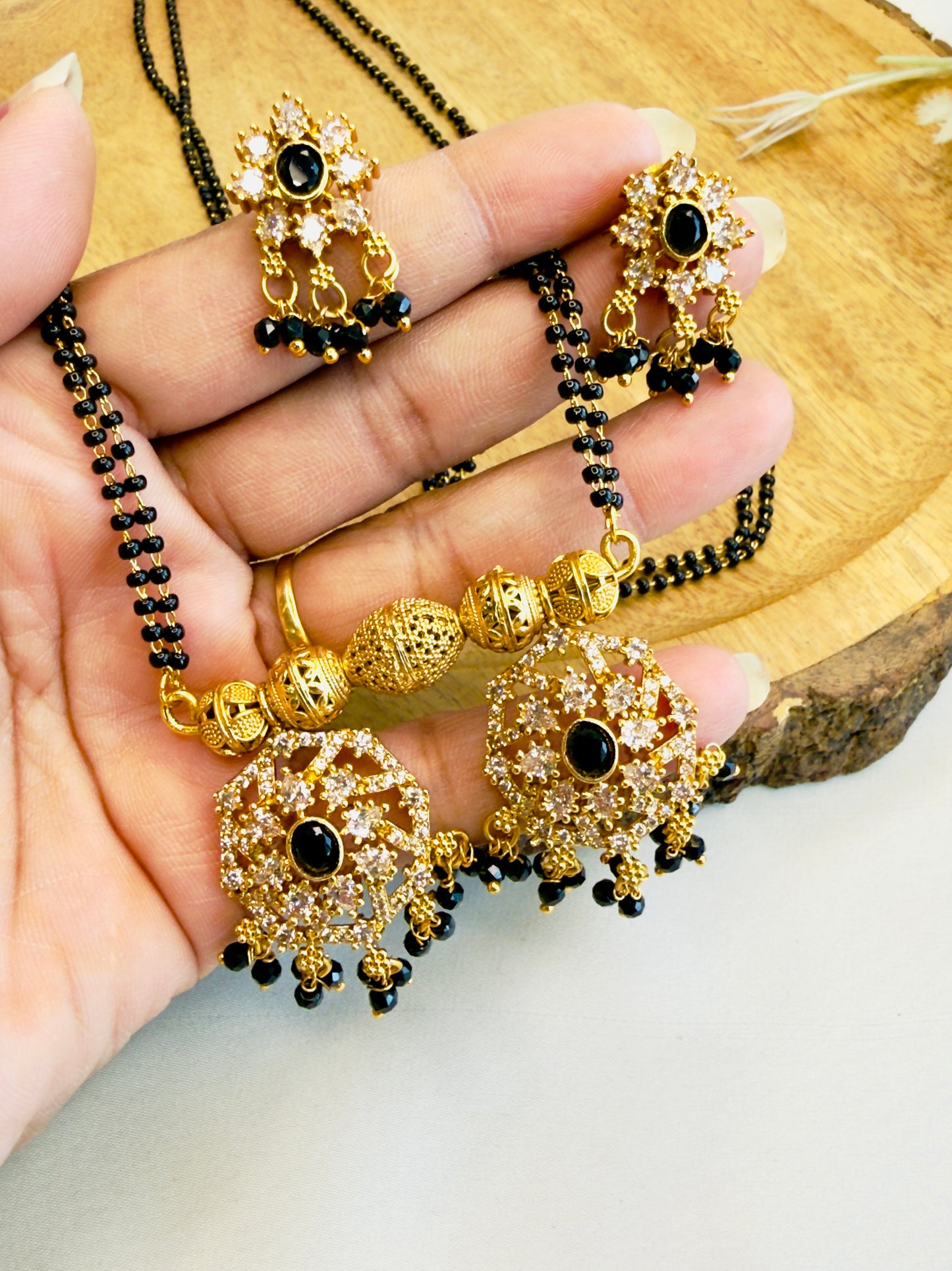 Black Hydro beads Magalsutra Set