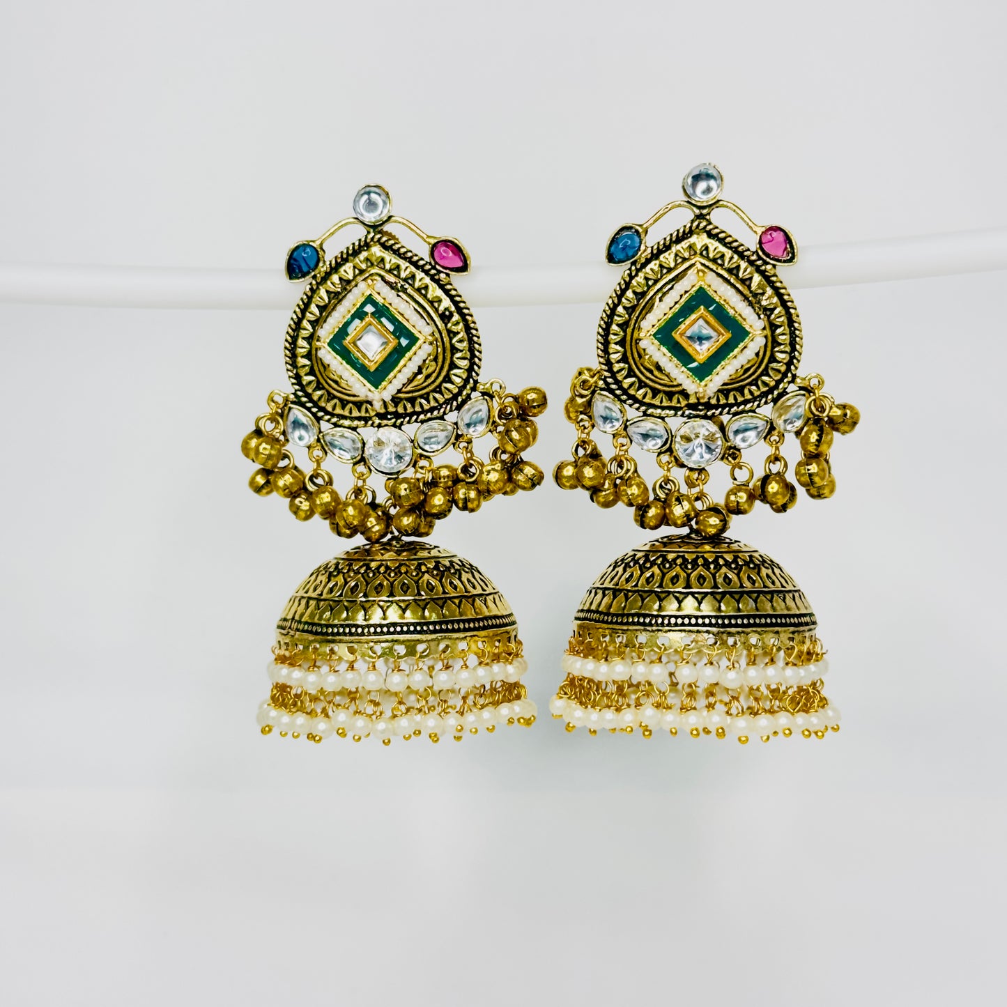 Dual Tone Multi Jhumki Earrings