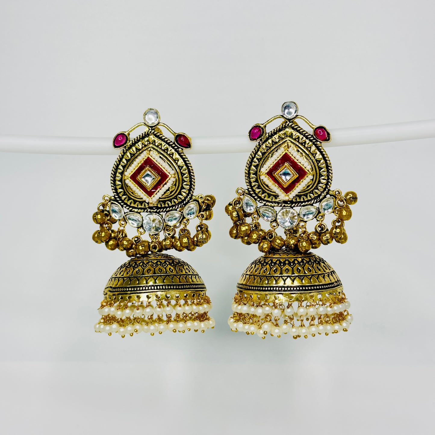 Dual Tone Multi Jhumki Earrings