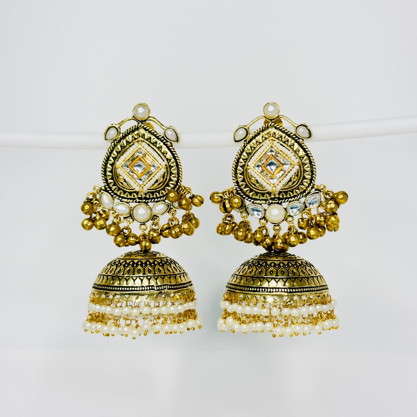 Dual Tone Multi Jhumki Earrings