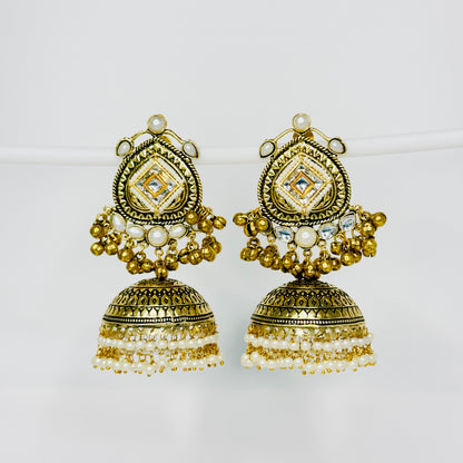 Dual Tone Multi Jhumki Earrings