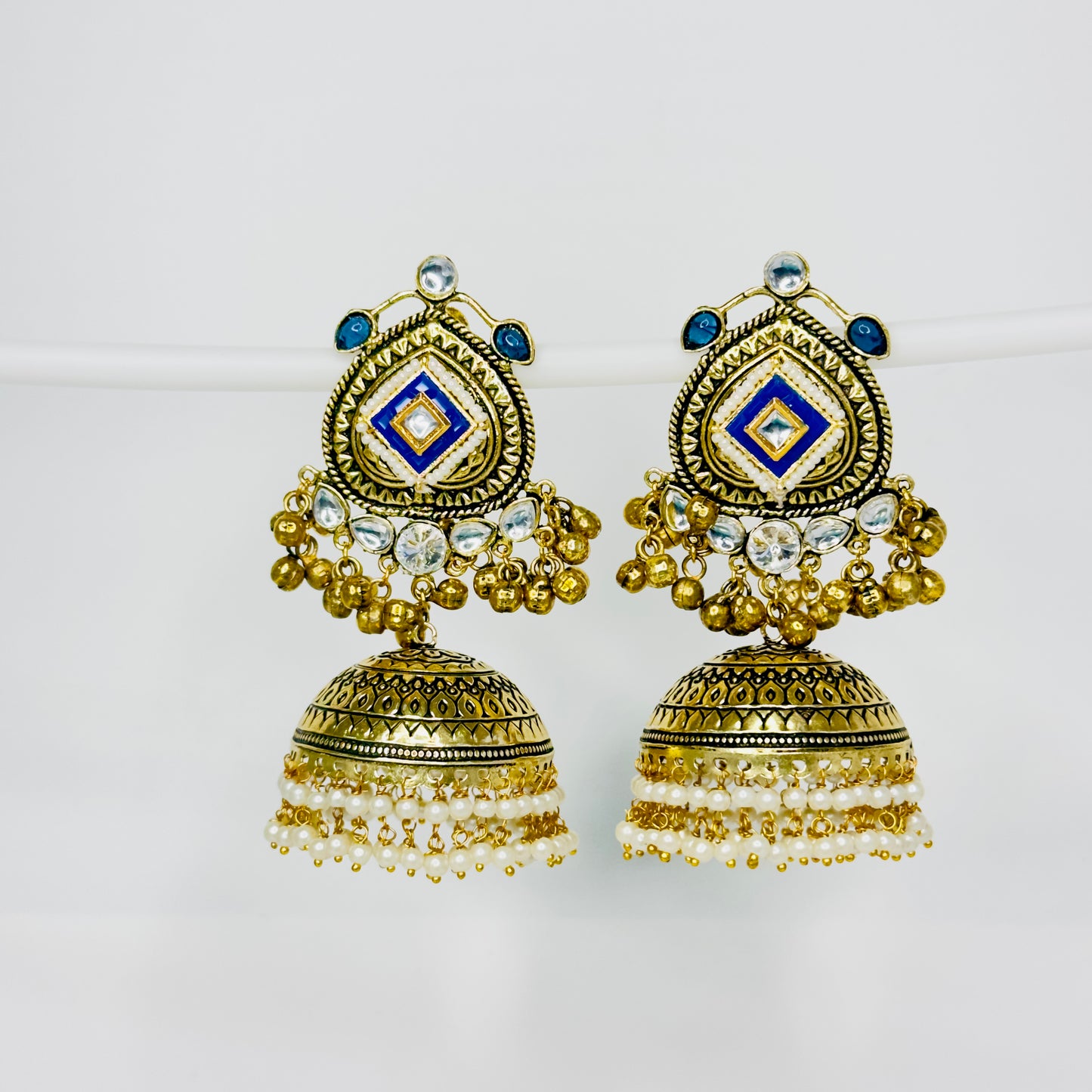 Dual Tone Multi Jhumki Earrings