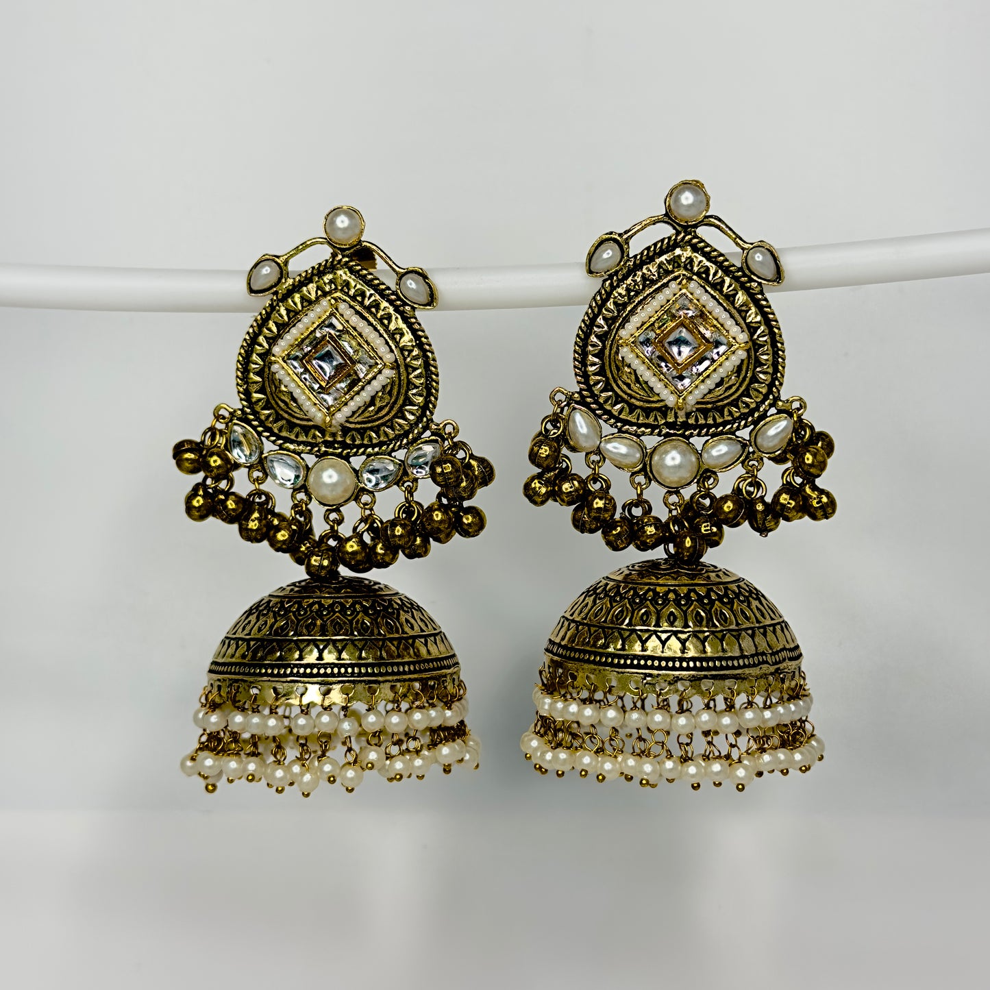 Dual Tone Multi Jhumki Earrings