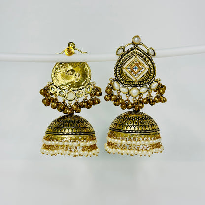 Dual Tone Multi Jhumki Earrings