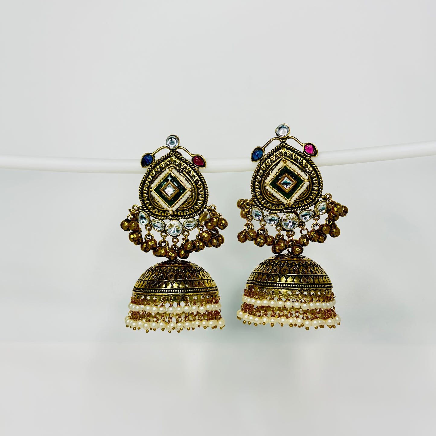 Dual Tone Multi Jhumki Earrings