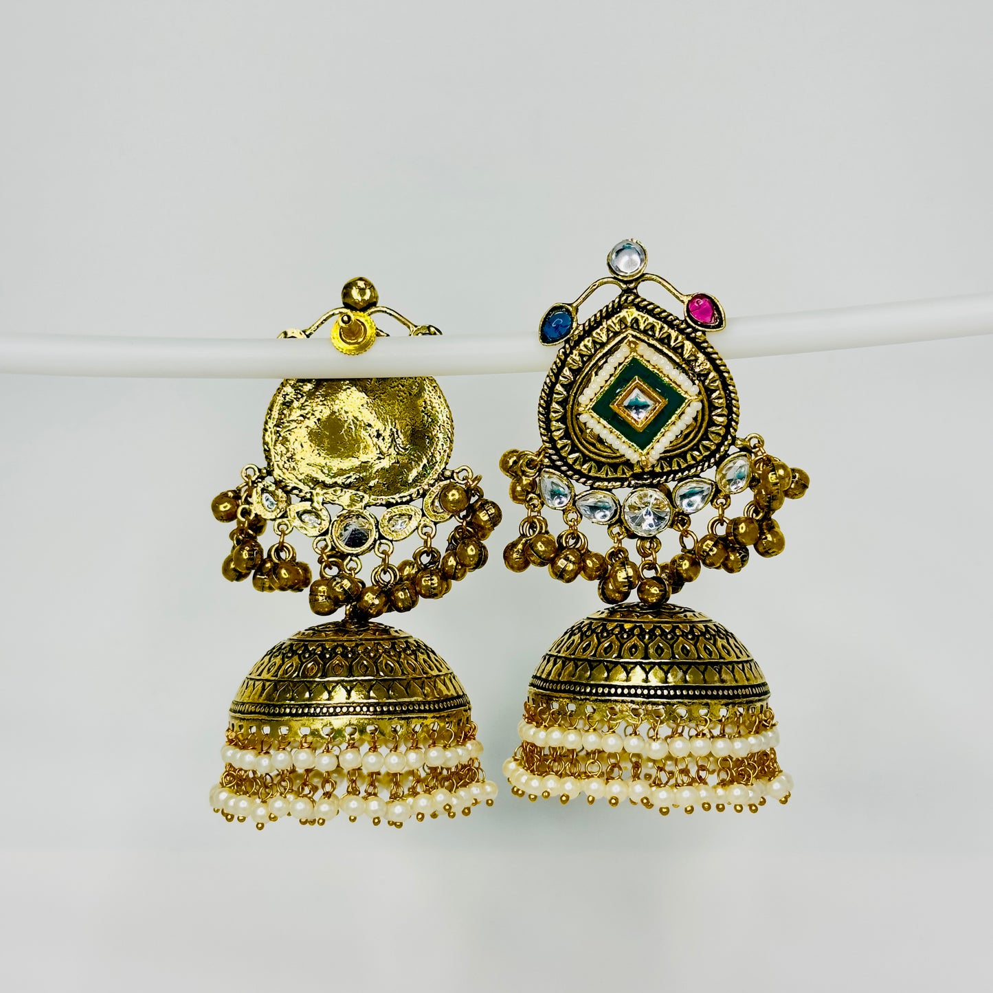 Dual Tone Multi Jhumki Earrings