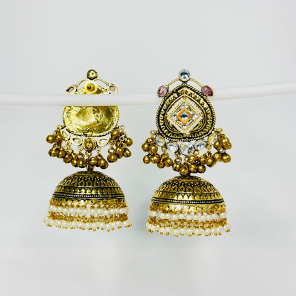 Dual Tone Multi Jhumki Earrings