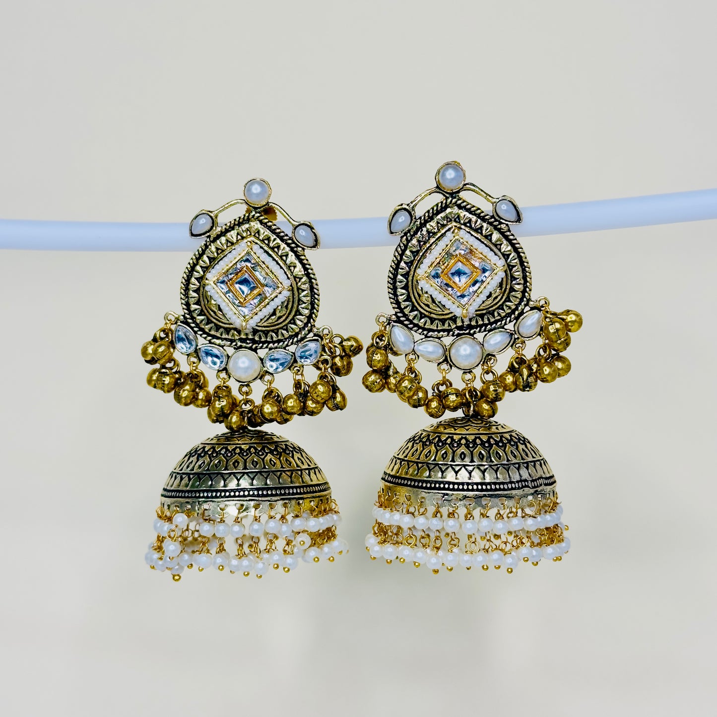 Dual Tone Multi Jhumki Earrings