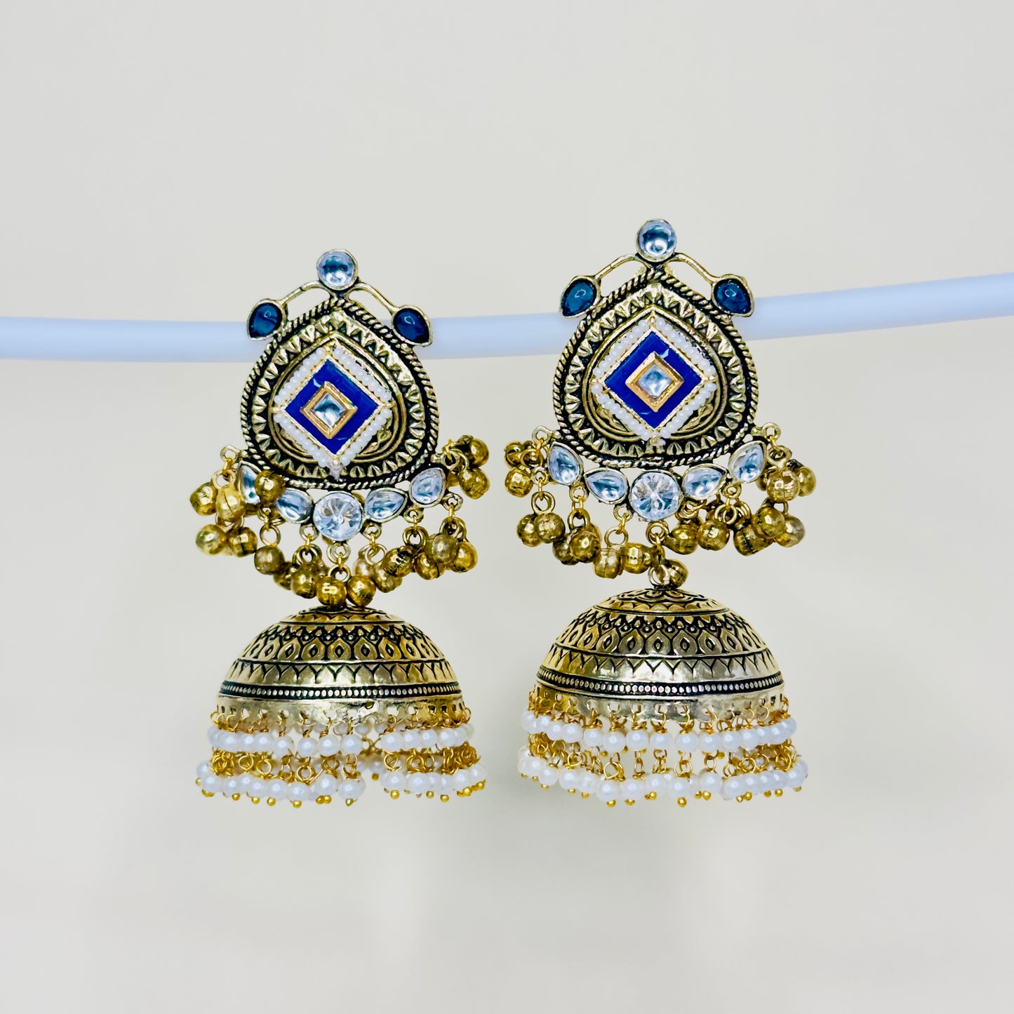 Dual Tone Multi Jhumki Earrings