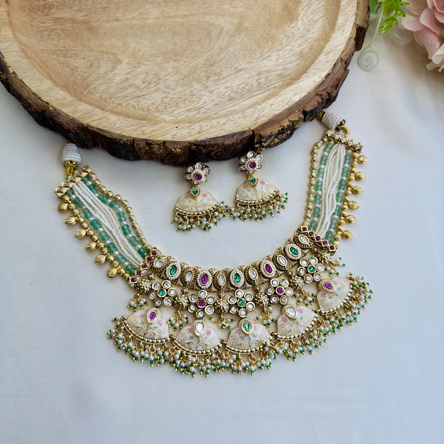 Meenakari Rajwadi Necklace Set