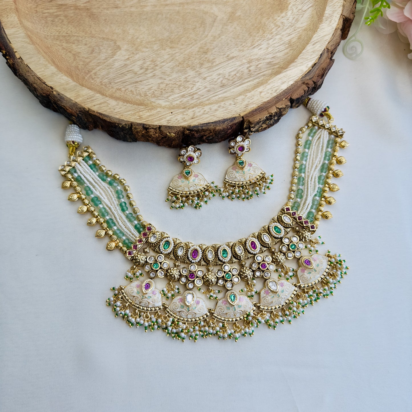 Meenakari Rajwadi Necklace Set
