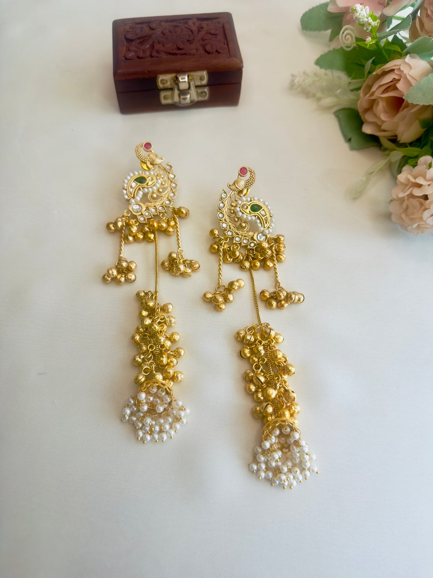 Peacock Design Kashmiri earrings