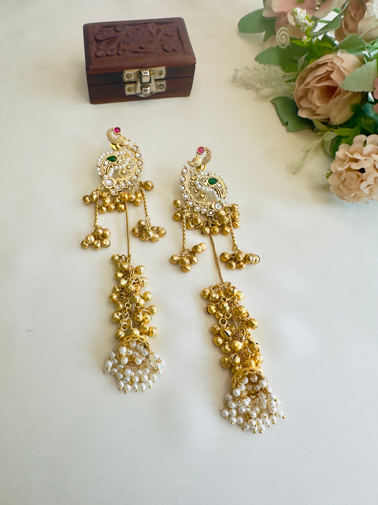 Peacock Design Kashmiri earrings