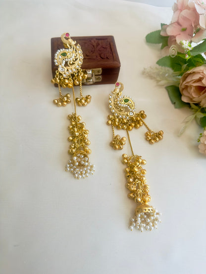 Peacock Design Kashmiri earrings