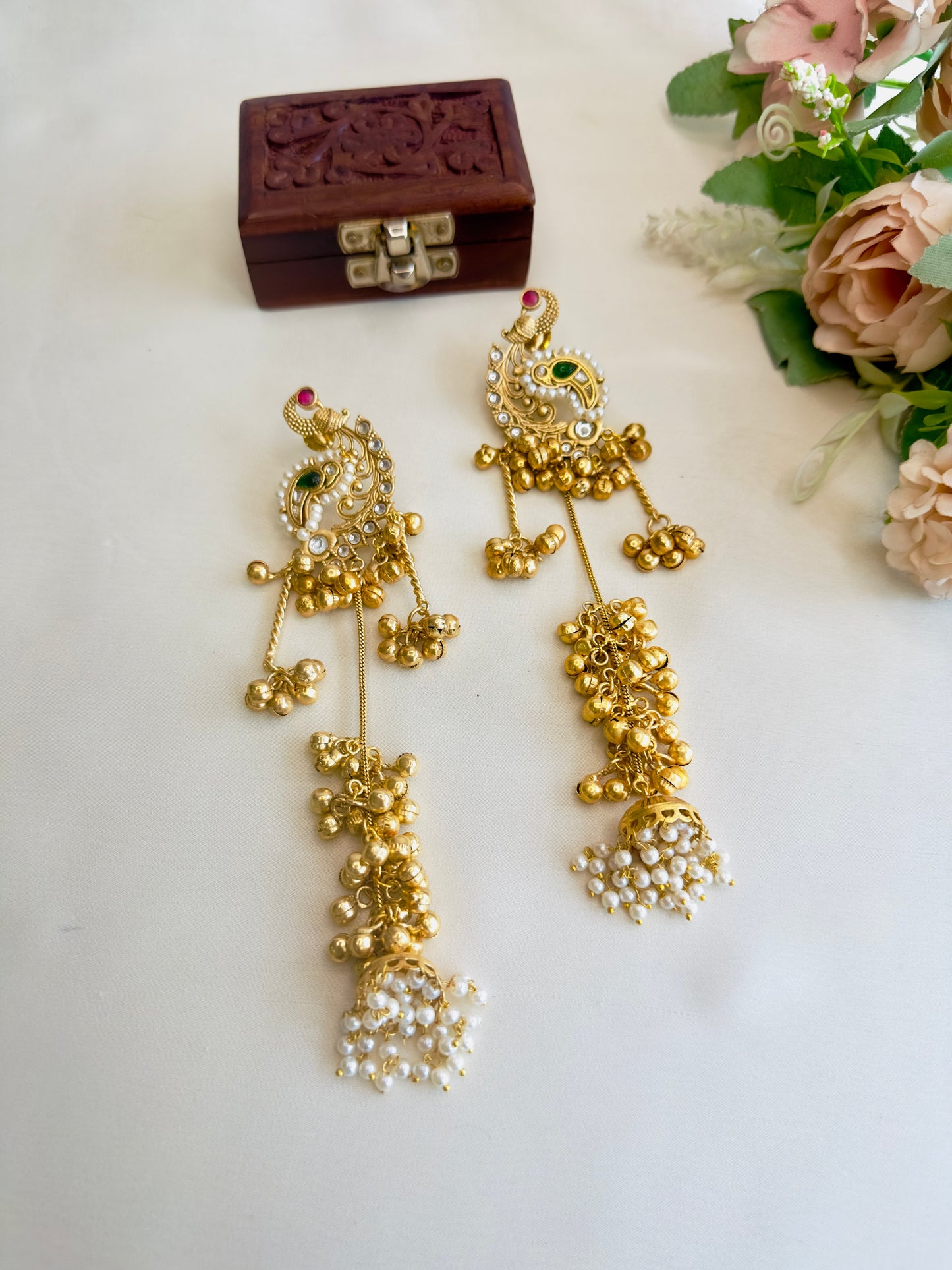 Peacock Design Kashmiri earrings