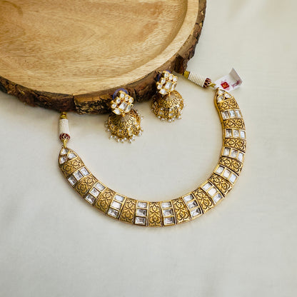 AC Kundan Necklace Set with Jhumki Earrings