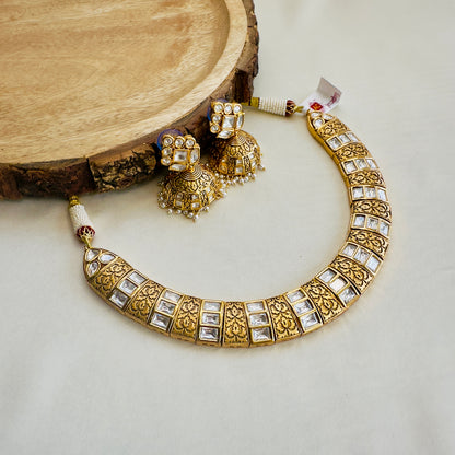 AC Kundan Necklace Set with Jhumki Earrings