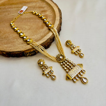 Long AC Kundan Necklace Set