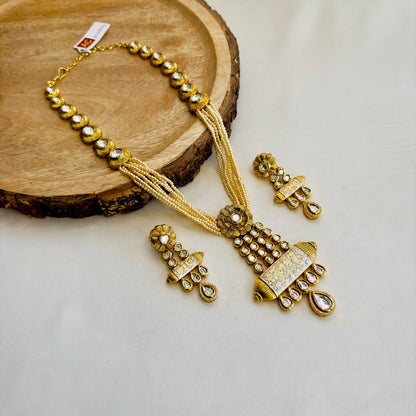 Long AC Kundan Necklace Set