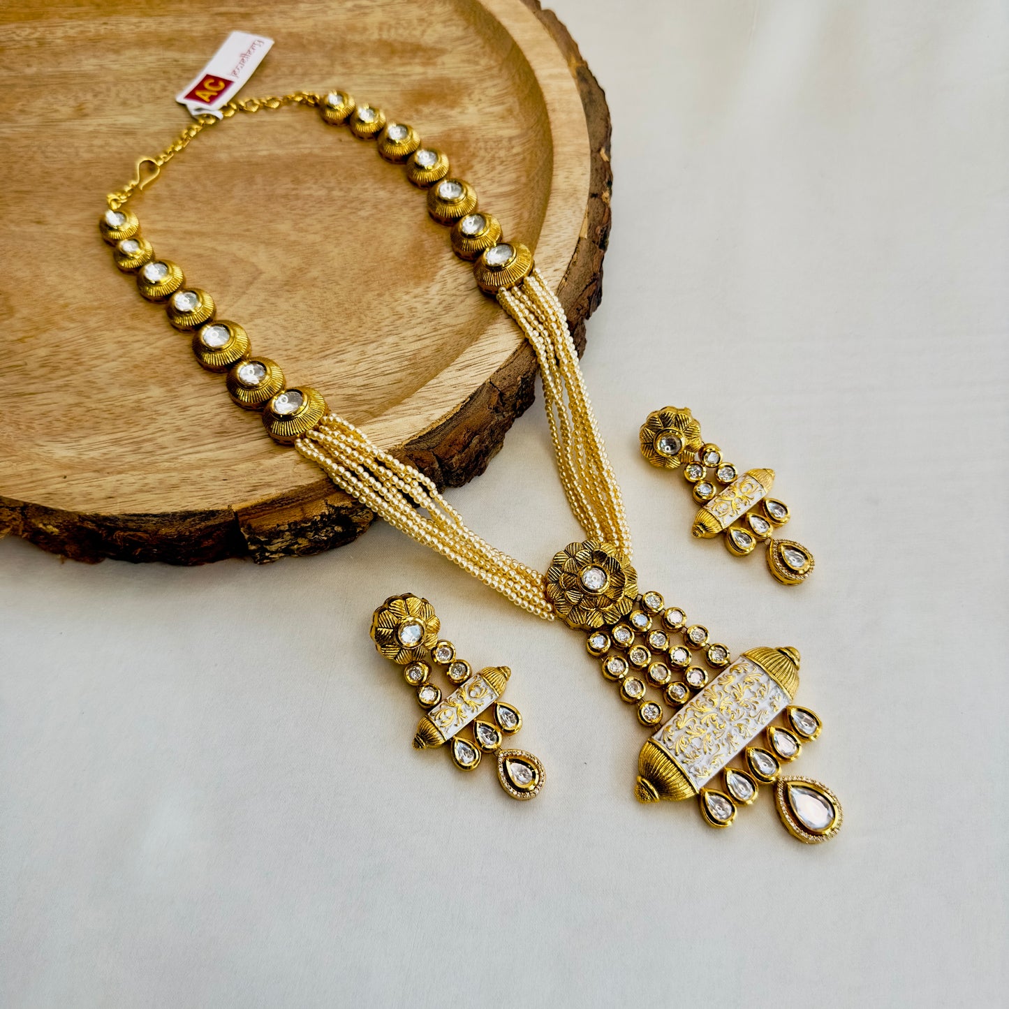 Long AC Kundan Necklace Set