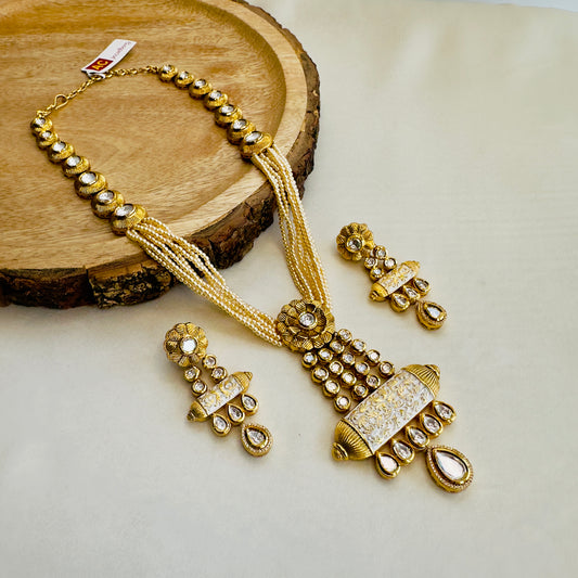 Long AC Kundan Necklace Set