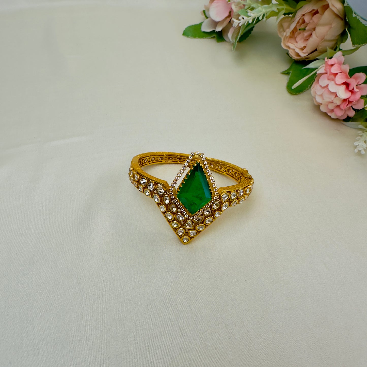 Real Moissanite 22 CT Gold plated Bracelet