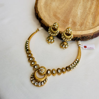 AC Kundan Half Moon Necklace Set
