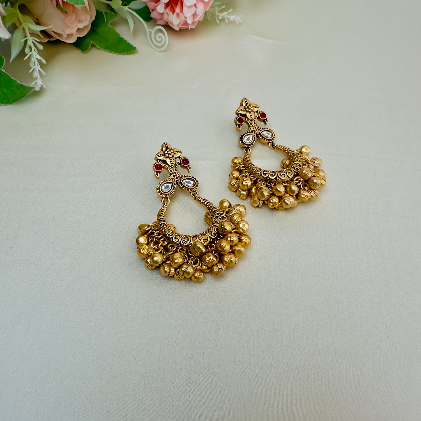 Golden Chandbali Earrings