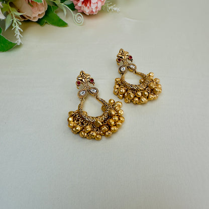 Golden Chandbali Earrings