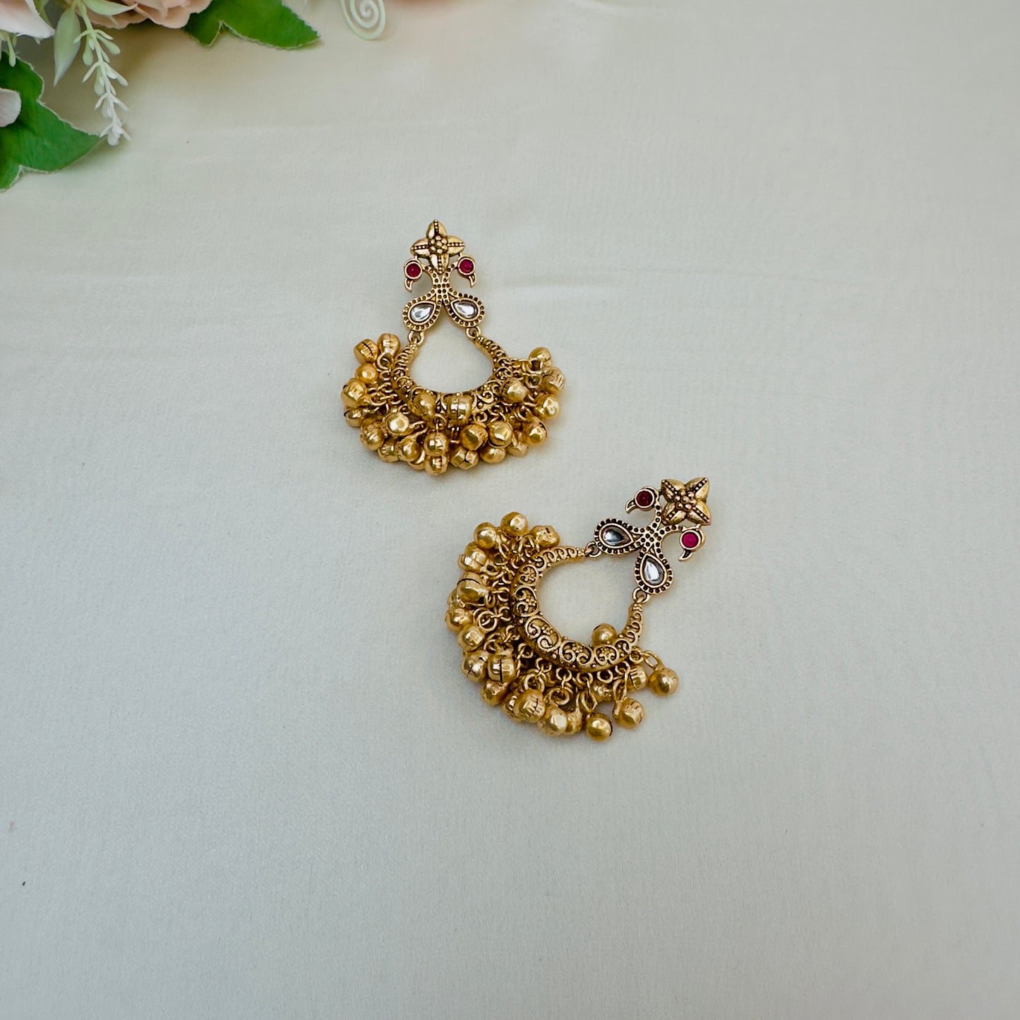Golden Chandbali Earrings