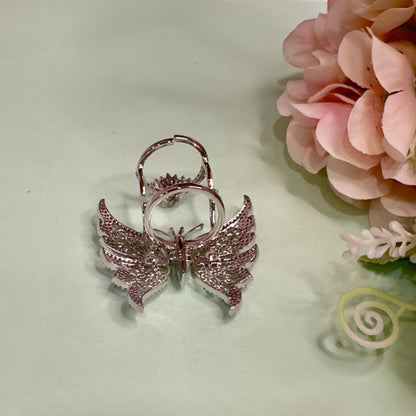 American Diamond Butterfly Ring