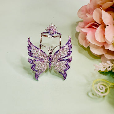 American Diamond Butterfly Ring