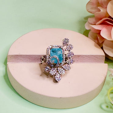 Half Flower CZ Ring