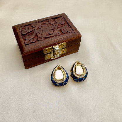 Colorful MOP and Minakari Stud Earrings