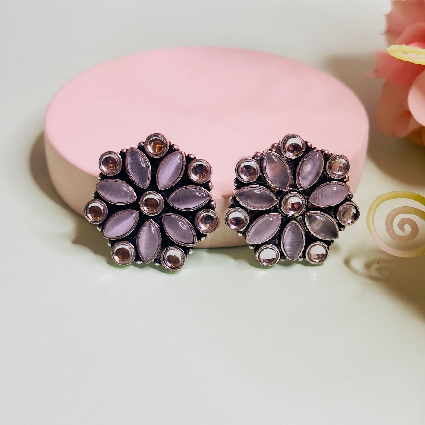 Silver Tone Stud Earrings