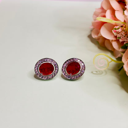 CZ Doublet Oval Shape Earrings