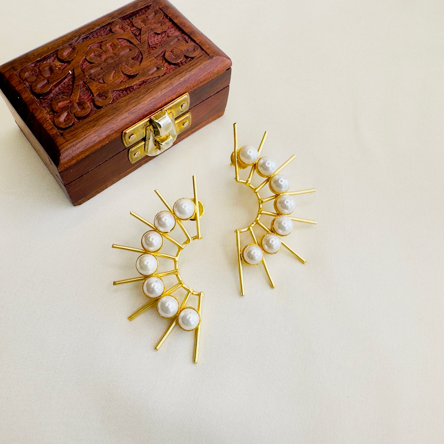 Half Sun Pearl Studs