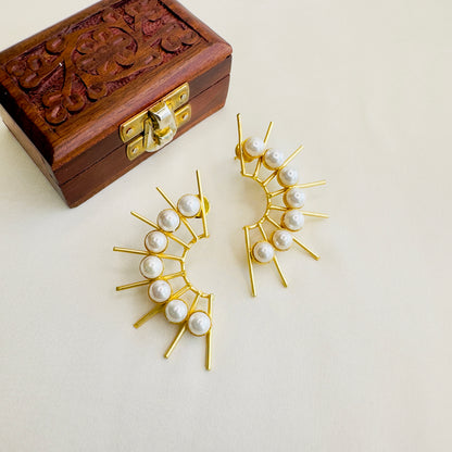 Half Sun Pearl Studs