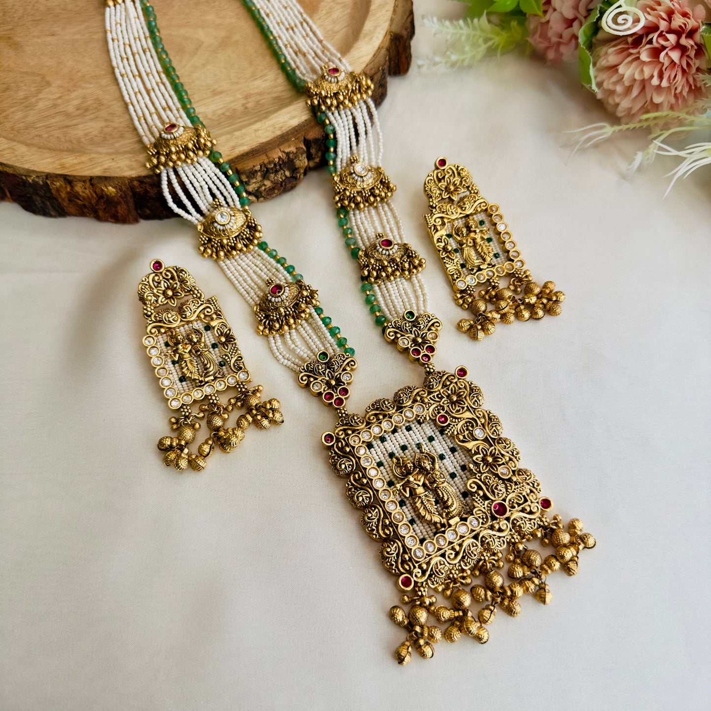 Heritage Design Radha Krishna Long Necklace set