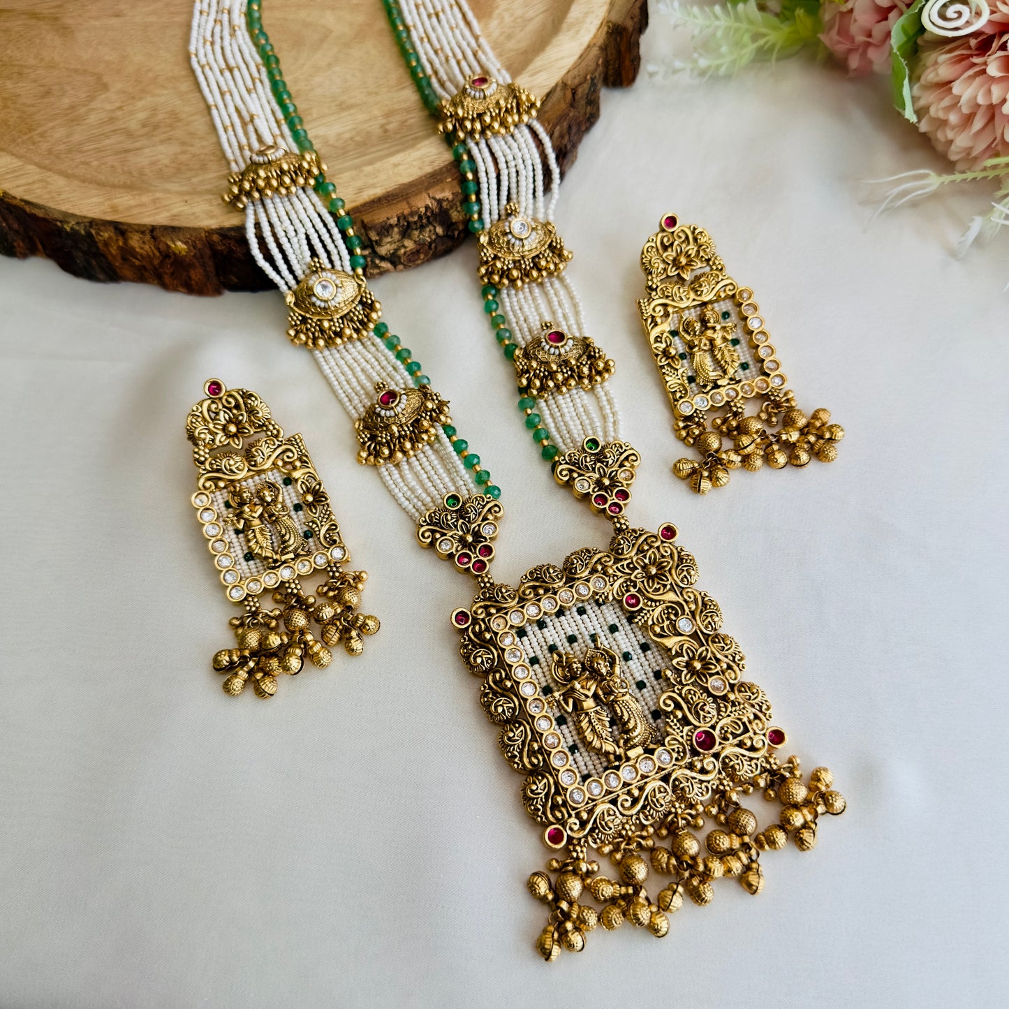 Heritage Design Radha Krishna Long Necklace set