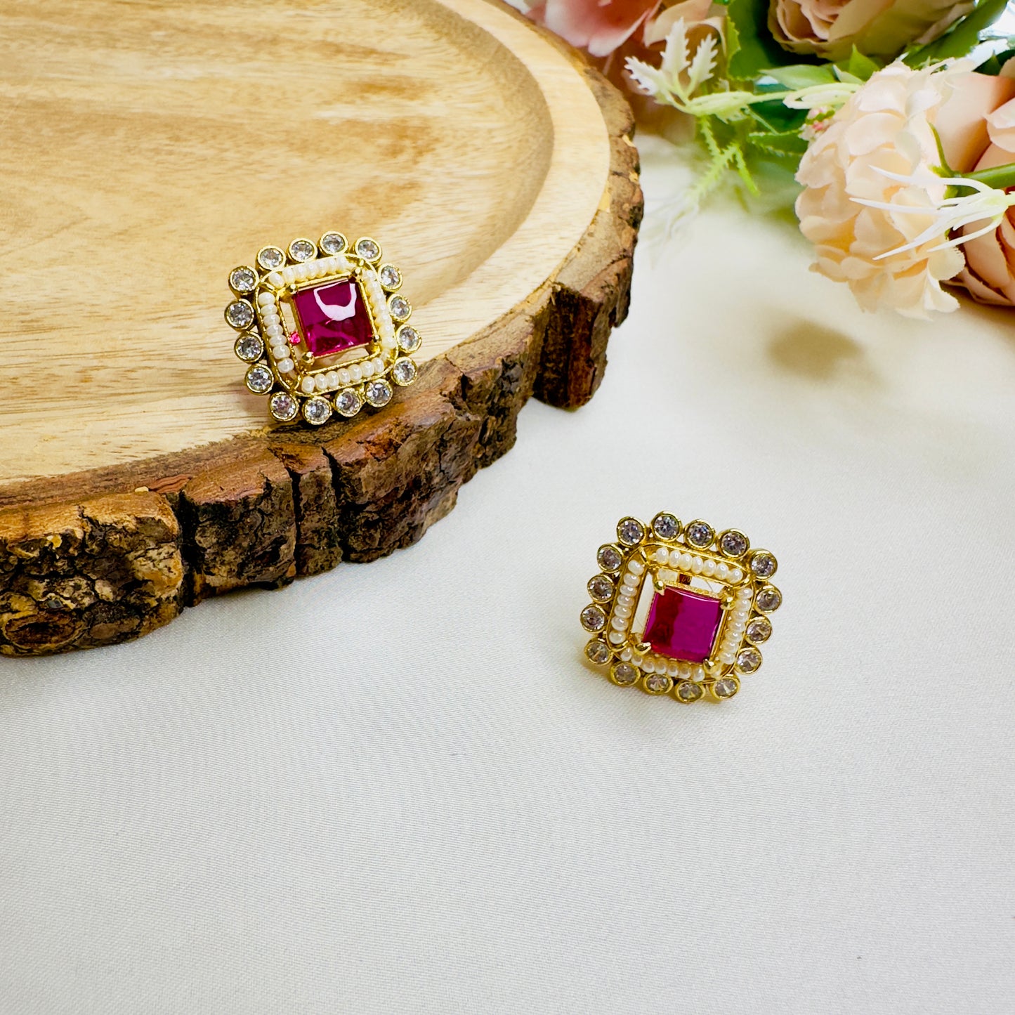 Pachi Kundan Stud Earrings