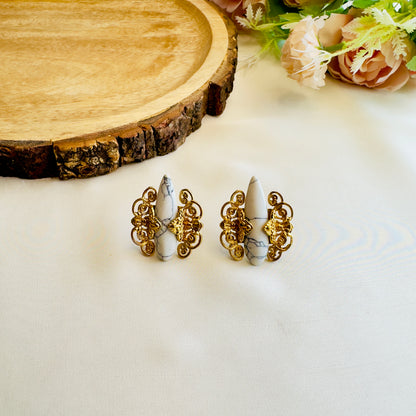 Golden Tone Stud Earrings