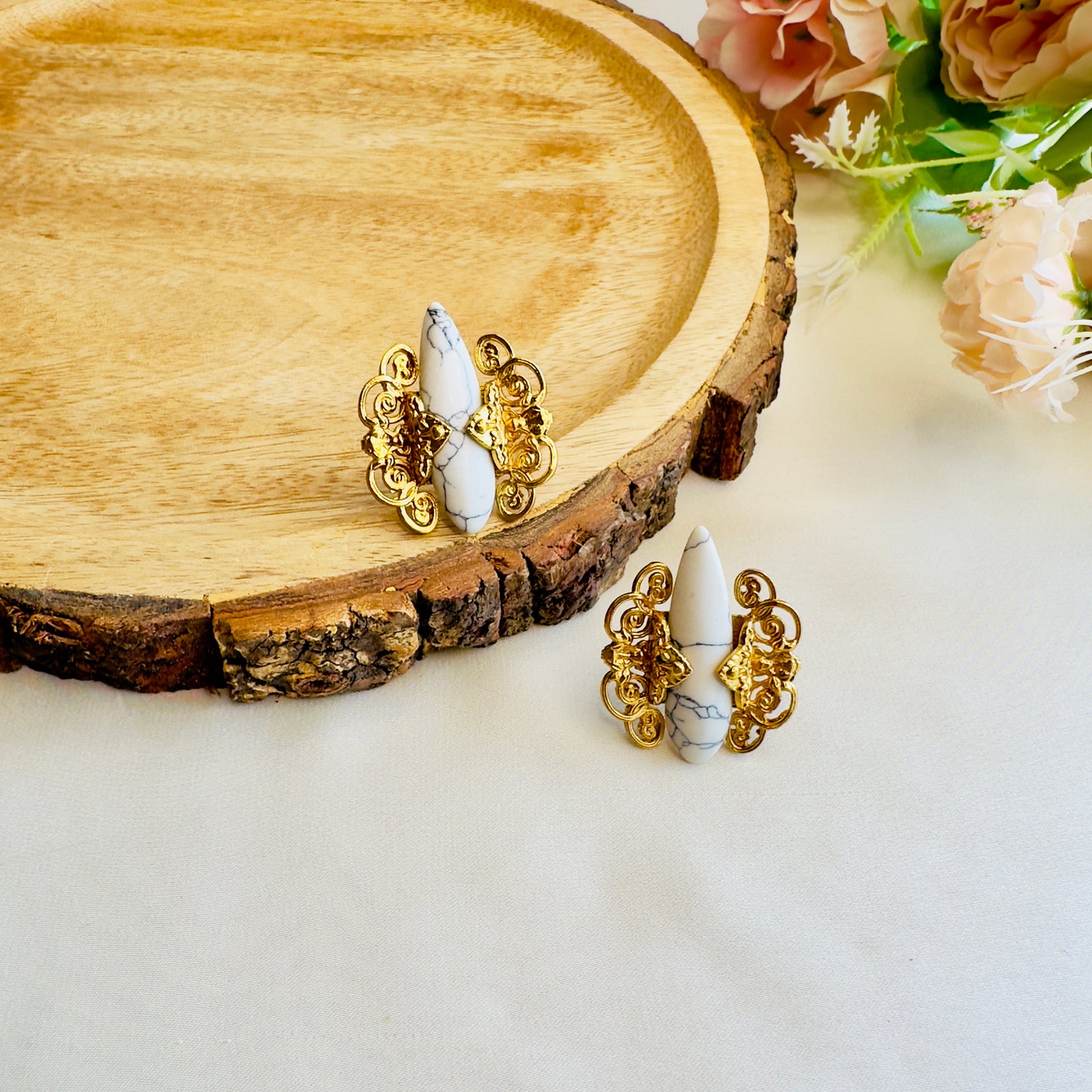 Golden Tone Stud Earrings