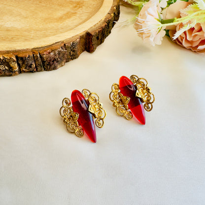 Golden Tone Stud Earrings