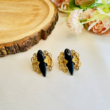 Golden Tone Stud Earrings