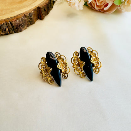 Golden Tone Stud Earrings