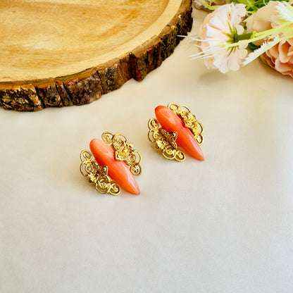 Golden Tone Stud Earrings