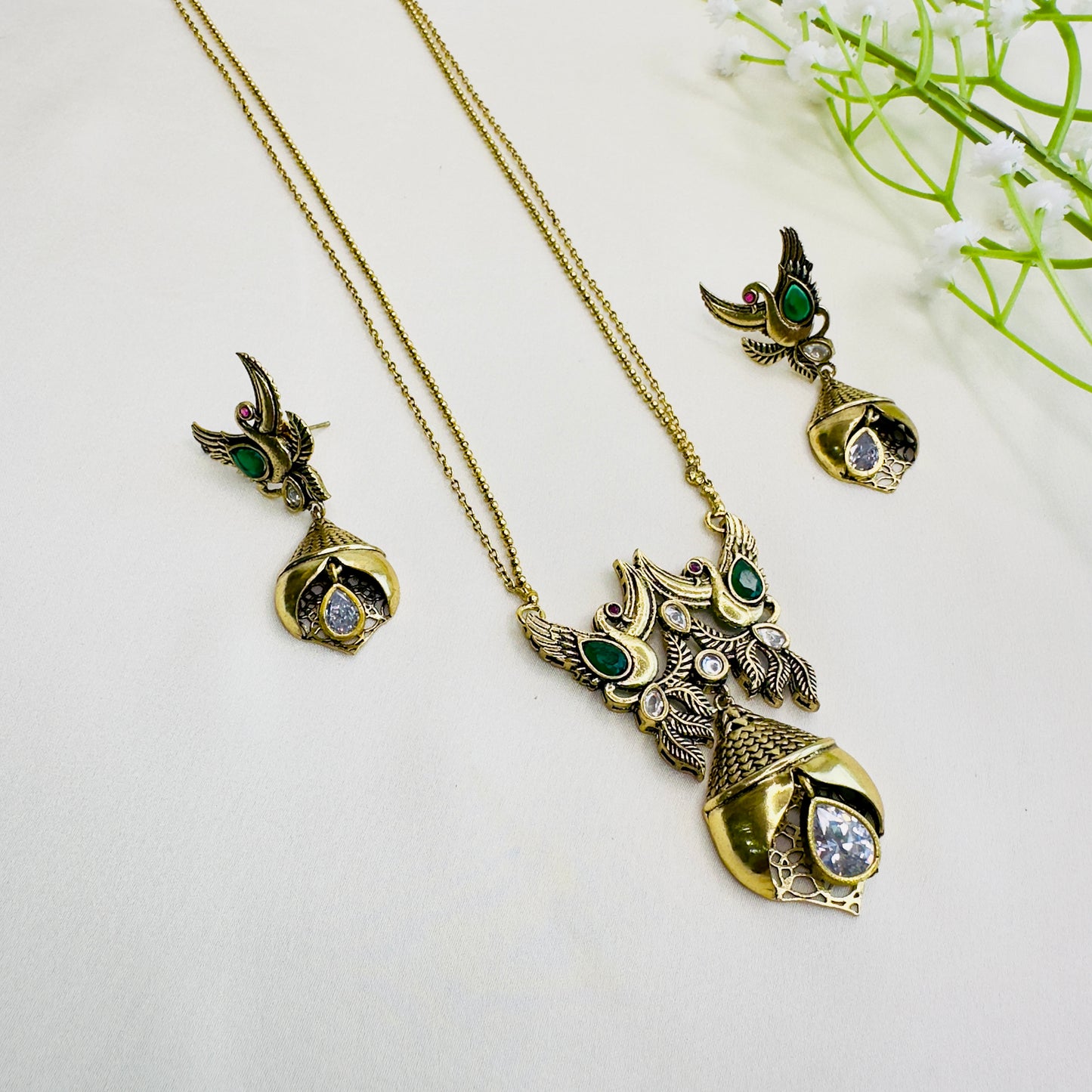 Bird Motif Necklace Set